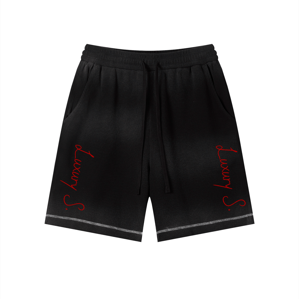 Unisex Sunfade Waffle Raw Hem Shorts