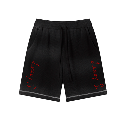 Unisex Sunfade Waffle Raw Hem Shorts