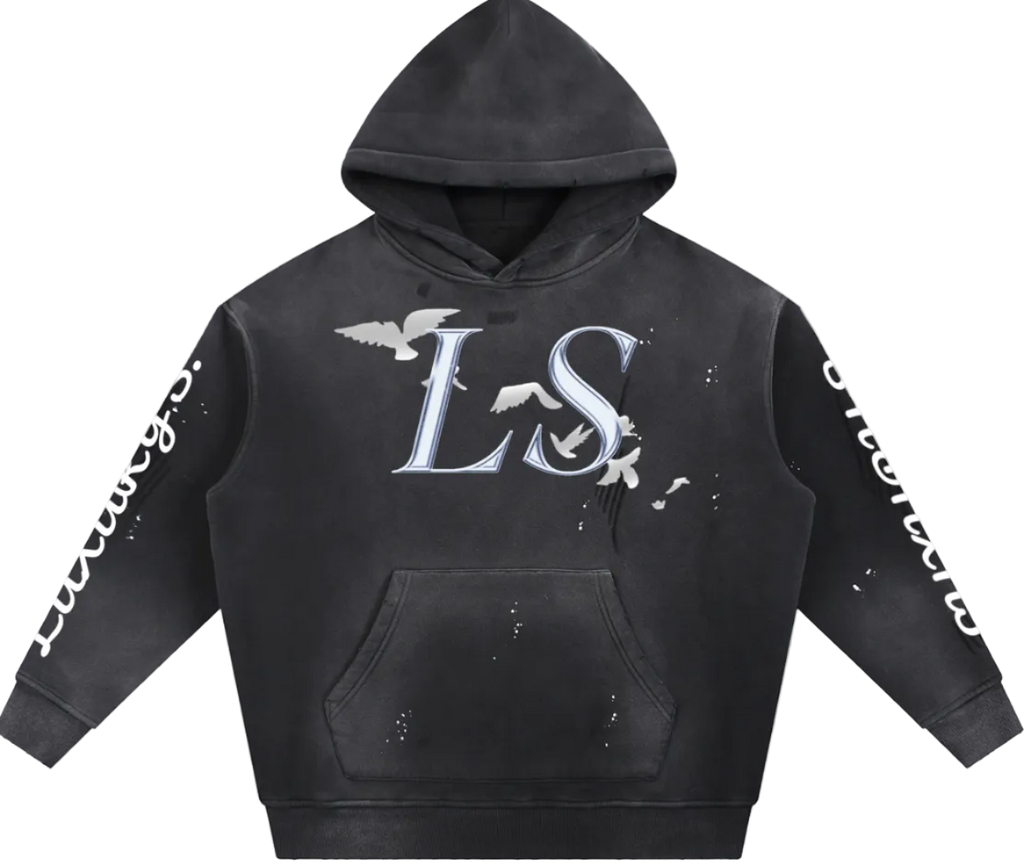 Vintage Washed Frayed Fleece Hoodie